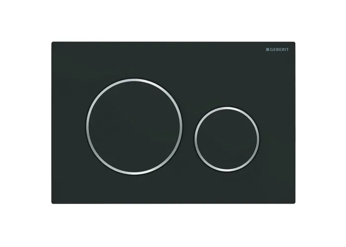 Sigma20 round Клавіша змиву, подвійний змив, легкоочисна поверхня, чорний мат/хром глянець Geberit 115.882.14.1