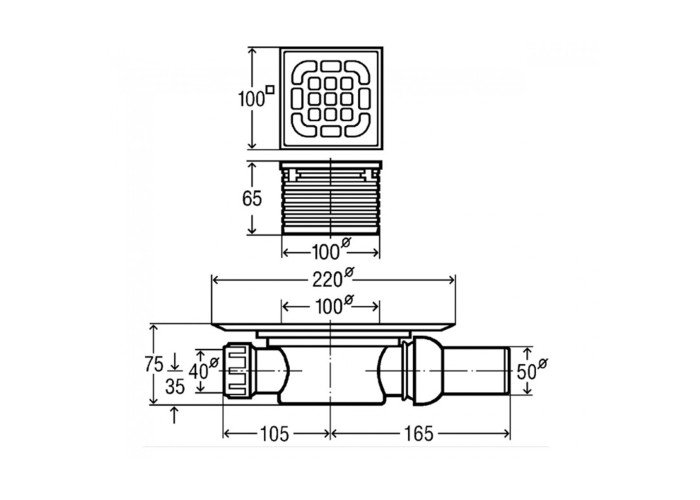 557119 Advantix Трап 100х100 d-50 (1 сорт)