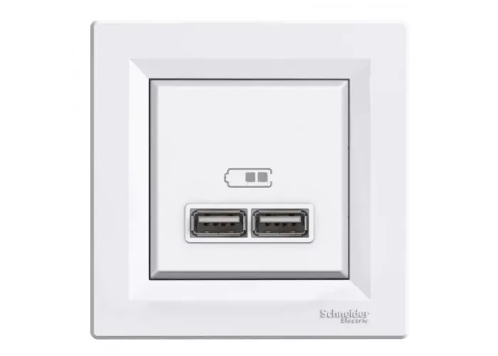 Розетка USB 2,1A Білий ASFORA (EPH2700221), Schneider Electric