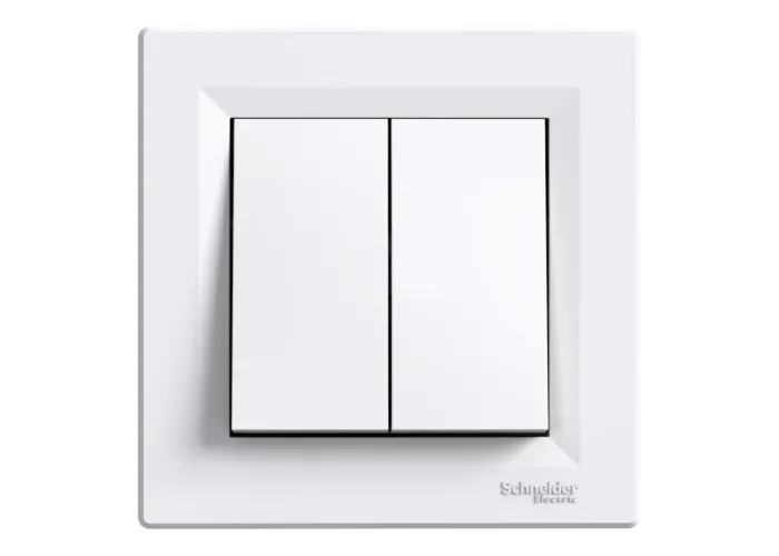 Вимикач 2-клавішний Білий ASFORA (EPH0300121), Schneider Electric
