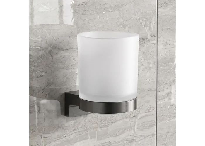 HG AddStoris S склянка для зубної щітки, матовий чорний хром Hansgrohe 41769340
