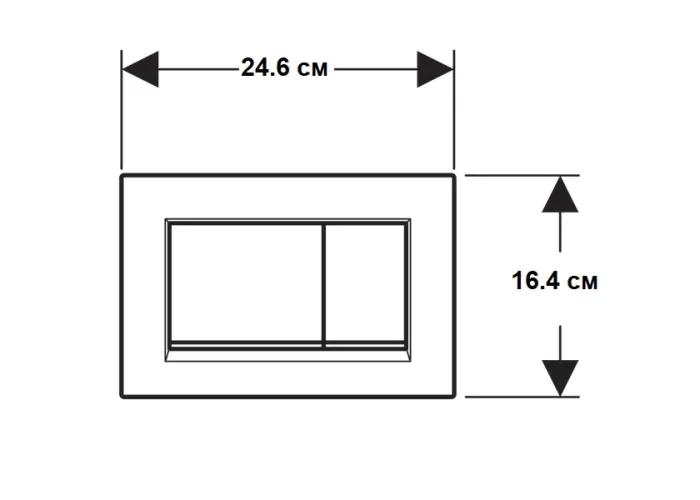 Sigma20 square Клавіша змиву, подвійний змив, легкоочисна поверхня, чорний мат/чорний Geberit 115.883.16.1