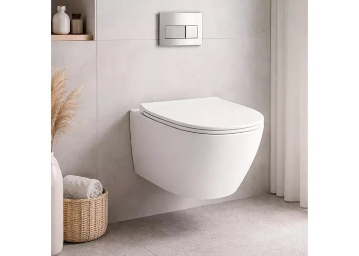 JU18/F85 Juniper Унітаз підвісний турбозмив Vertigo flush,  білий (1 сорт)