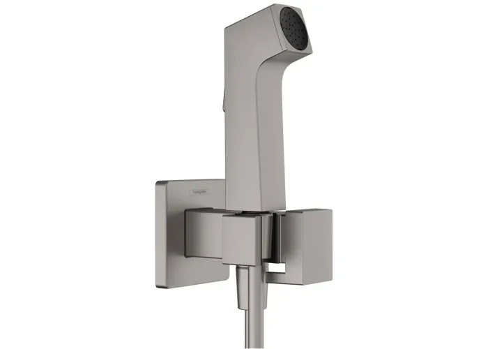 HG Зовнішня частина гігієнічного душу EcoSmart 1 jet на змішану воду, Brushed Black Chrome Hansgrohe Bidette сірий 29233340