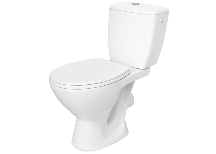K681-060 Компакт COMPACT KASKADA 889 010 3/6 TOILET SEAT S-10 PP UA з поліпропіленовим сидінням, горизонтальний випуск, боковий підвід води (1 сорт)