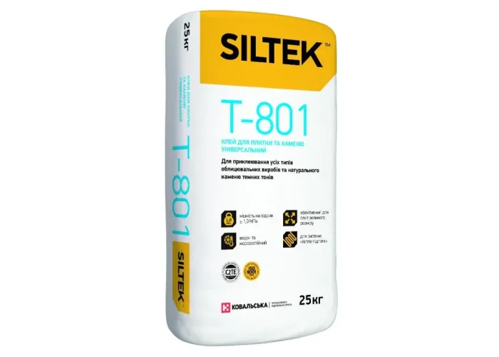 Клей для плитки та каменю універсальний Siltek T-801 (25 кг)