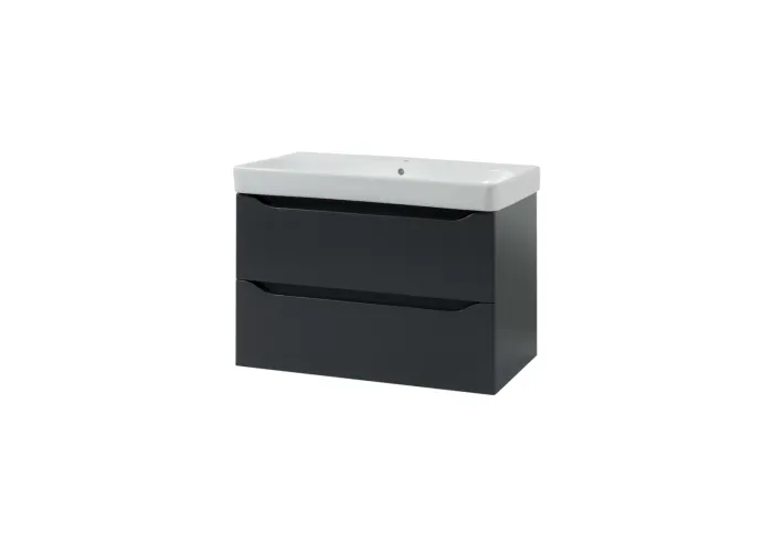 Шафка з умивальником 90 Smile Square Grey matt SM-90 ПС+500.251.01.1 Air-Line