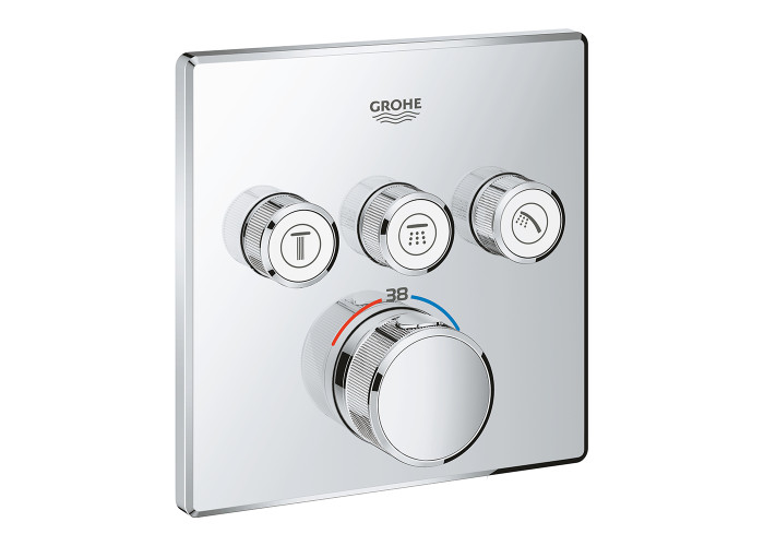 Grohtherm SmartControl Зовнішня частина термостату прихованого монтажу на 3 споживачі, хром Grohe 29126000