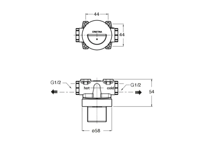 ACCESSORIES Внутрішня частина для гігієнічного душу WJ 676 , WJ 677, WJ 678 CRISTINA CS67600
