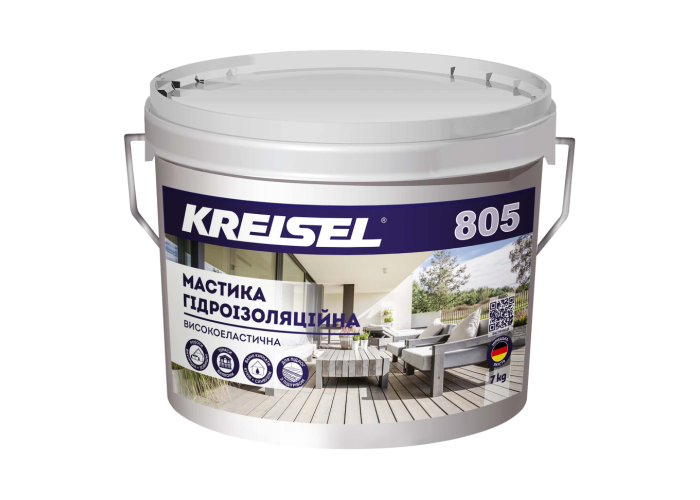 KREISEL 805 Мастика гідроізоляційна високоеластична (відро 7 кг) (1 сорт)