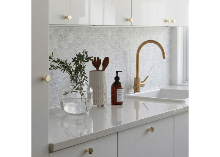 C-MOS HEXAGON BIANCO CARRARA POL (1 сорт)