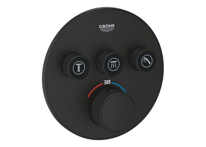 Grohtherm SmartControl Зовнішня частина термостату прихованого монтажу на 3 споживачі, чорний Grohe 29508KF0