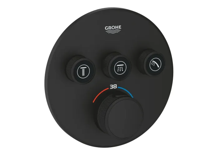 Grohtherm SmartControl Зовнішня частина термостату прихованого монтажу на 3 споживачі, чорний Grohe 29508KF0