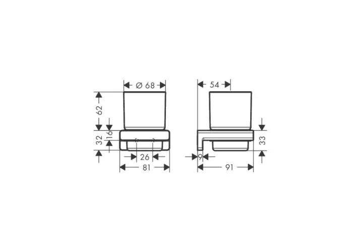 AddStoris Склянка, чорний матовий Hansgrohe 41749670