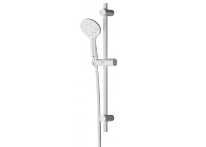 F0190033 Gem душ.комплект: ручн.душ 1 ф-ція d 110 мм, штанга 700, шланг 1 750 мм, білий (1 сорт)
