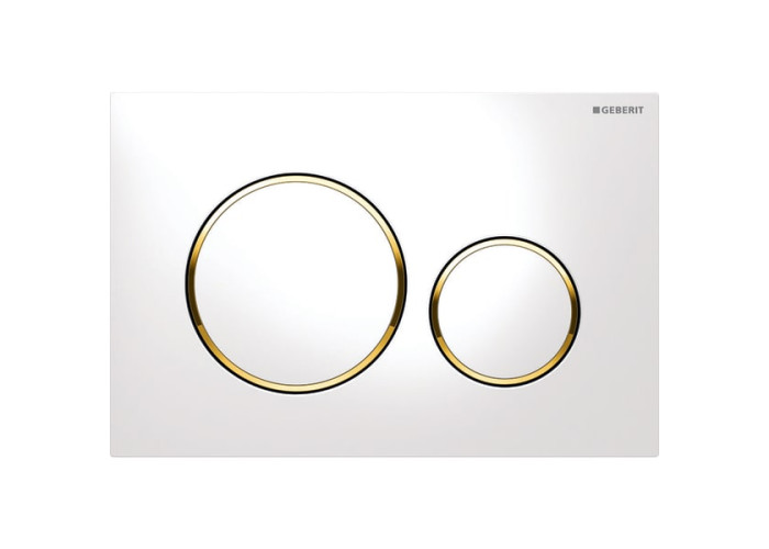 Sigma20 round Клавіша з подвійним змивом, білий/позолота/білий Geberit 115.882.KK.1
