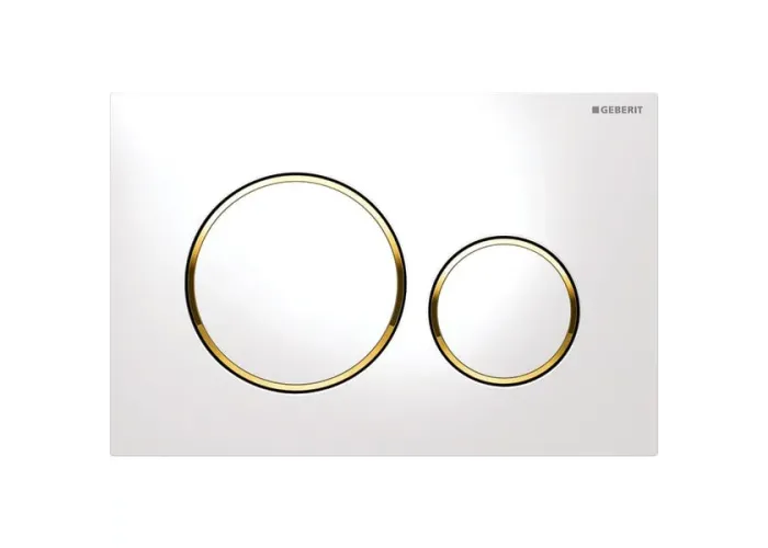 Sigma20 round Клавіша з подвійним змивом, білий/позолота/білий Geberit 115.882.KK.1