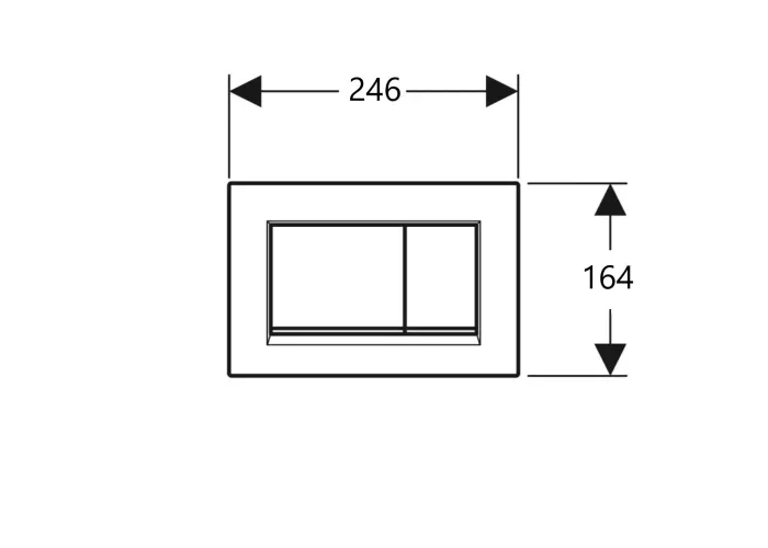 Sigma20 square Клавіша змиву, подвійний змив, легкоочисна поверхня, хром мат/хром глянець Geberit 115.883.JQ.1