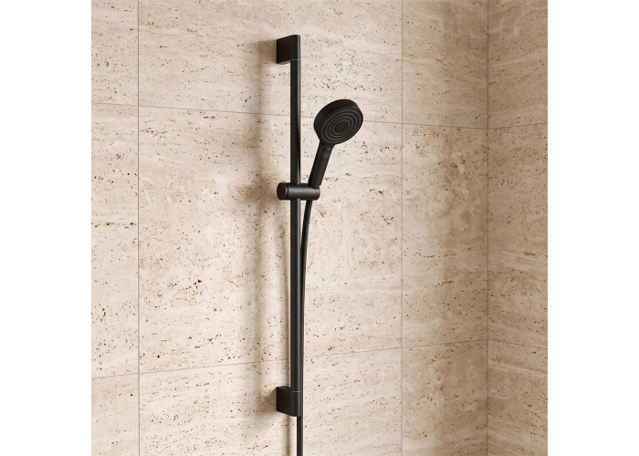 24161670 HG Pulsify Select S Душовий комплект 105 3jet Relaxation EcoSmart зі штангою 65 см, матовий чорний (1 сорт)