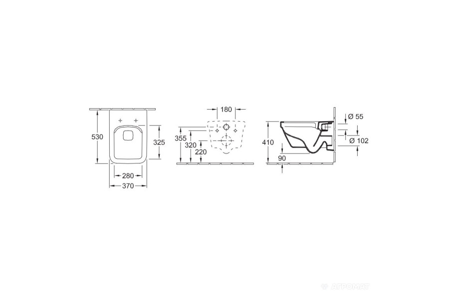 5685R001 ARCHITECTURA Унітаз підвісний (1 сорт)