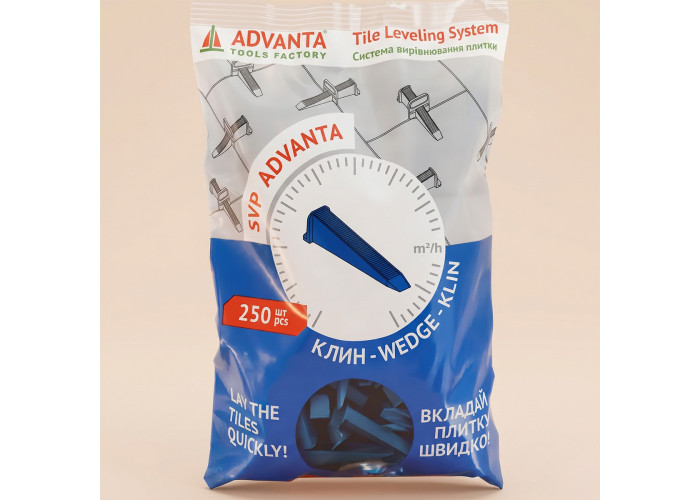 Клин системи вирівнювання плитки SVP ADVANTA, 250 шт/уп (1 сорт)