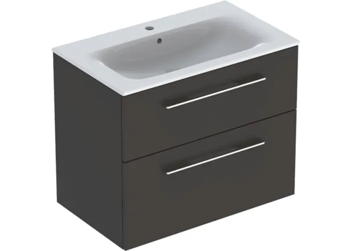 Шафка з умивальником 80 Selnova Square Slim rim Anthracite 501.241.00.1 Geberit