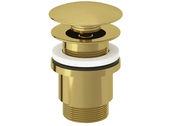KLUDI PLUS Донний клапан push open, Донний клапан PUSH-OPEN для раковин з отвором для переливу, брашоване золото 10426N0-00