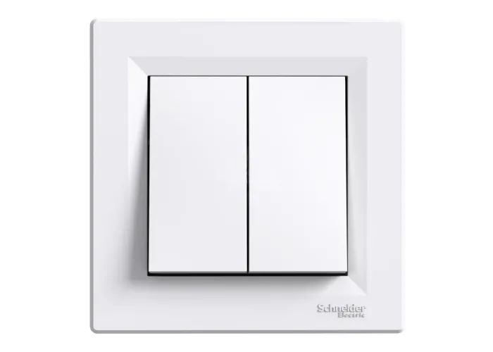 Вимикач 2-клавішний прохідний Білий ASFORA (EPH0600121), Schneider Electric