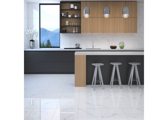 Керамограніт MEGAGRES Carrara білий 60x60 см 403202