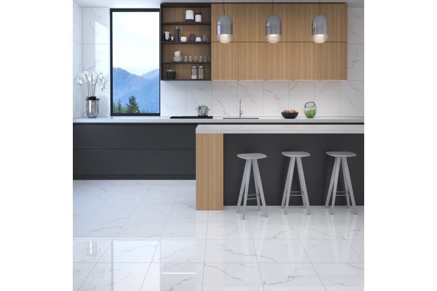 Керамограніт MEGAGRES Carrara білий 60x60 см 403202