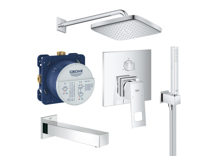Eurocube Tempesta Cube 250 Набір для комплектації душу з виливом, 3 споживачі Grohe хром UA26417SC2