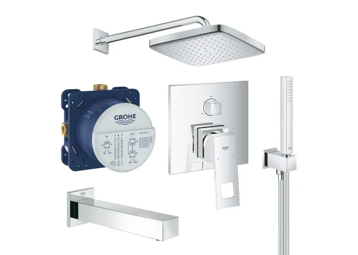 Eurocube Tempesta Cube 250 Набір для комплектації душу з виливом, 3 споживачі Grohe хром UA26417SC2
