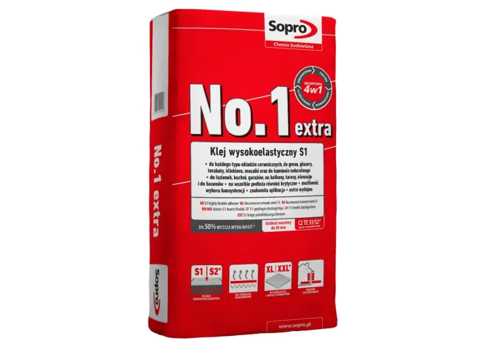 Клей для плитки Sopro №1 400 extra (22,5 кг)