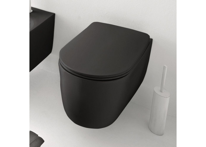 5391 31 Nolita Кришка д/унітазу SLIM, soft close, quick release, чорний матовий (1 сорт)